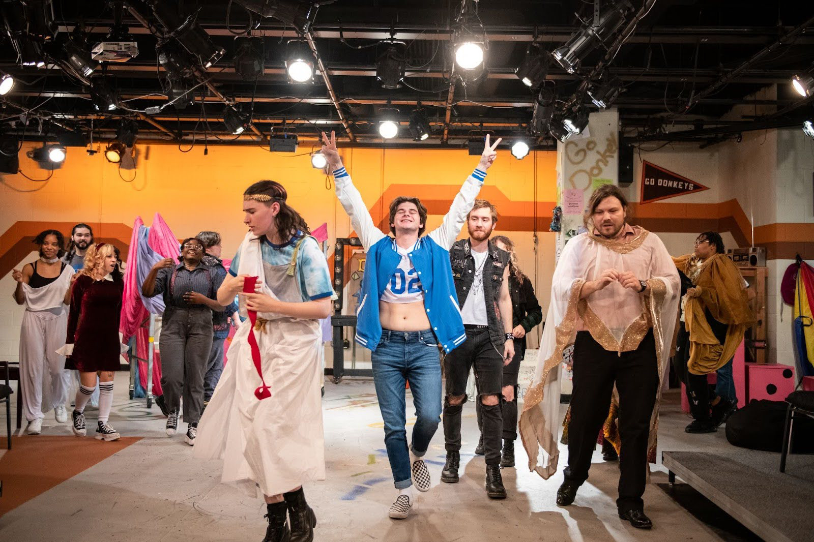 cast of a Midsummer's night dream in costumes